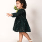 Sishu Girl's Green Mirror Kurta