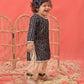 Sishu Girl's Navy Blue Bandhni Print Kurta And Patiala Set