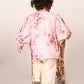 Sishu Girl's Pink Floral Print Kurta Pyjama Set
