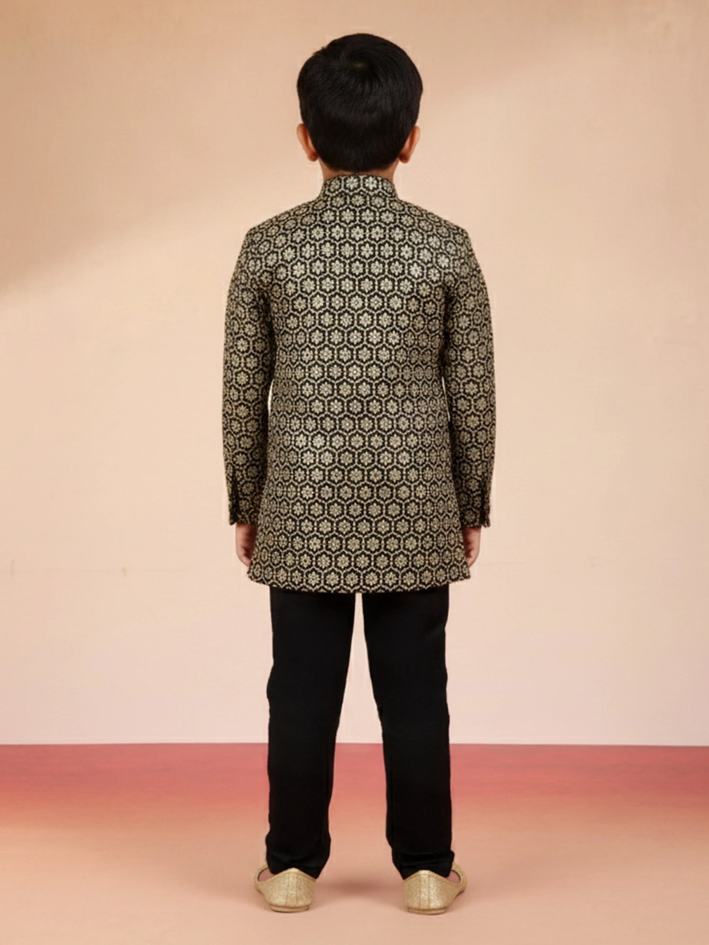 Black Imported Suiting Wedding Wear Boys Jodhpuri Suit