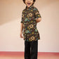 Black Cambric Cotton Navratri Boys Kurta Set