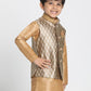 Boys' Golden Cotton Silk Blend Nehru Jacket