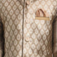 Boys' Golden Cotton Silk Blend Nehru Jacket