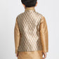 Boys' Golden Cotton Silk Blend Nehru Jacket