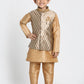 Boys' Golden Cotton Silk Blend Nehru Jacket