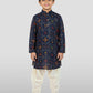 Navy Blue Rayon Diwali Boys Kurta Set