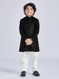 Blue Rayon Casual Boys Kurta Set