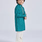Boy's' Green And Cream Kurta Pyjama Set