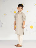 Grey Rayon Diwali Boys Kurta Set