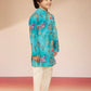Blue Polyester Lurex Blend Navratri Boys Kurta Set