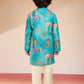 Blue Polyester Lurex Blend Navratri Boys Kurta Set