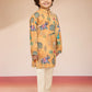 Yellow Polyester Lurex Blend Navratri Boys Kurta Set