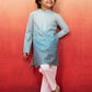 Aqua Cotton Blend Navratri Boys Kurta Set
