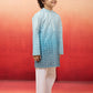 Aqua Blue Sequins Cotton Navratri Wear Boys Kurta Set