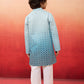 Aqua Blue Sequins Cotton Navratri Wear Boys Kurta Set