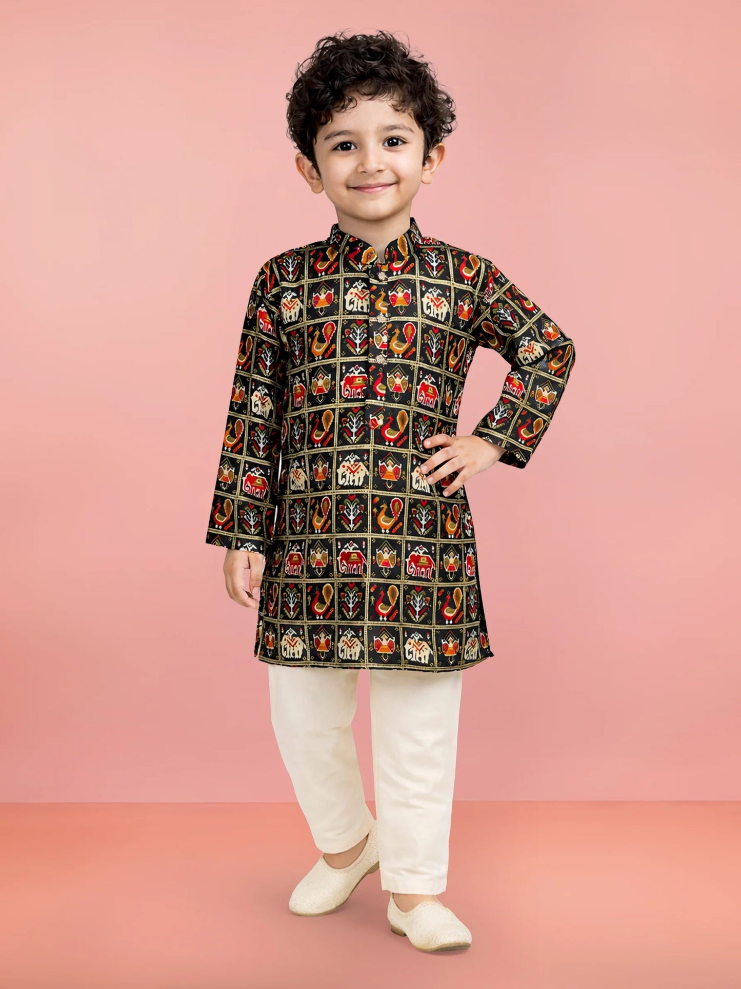 Green Rayon Wedding Boys Kurta Set