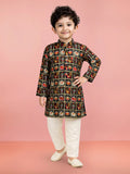 Green Rayon Wedding Boys Kurta Set