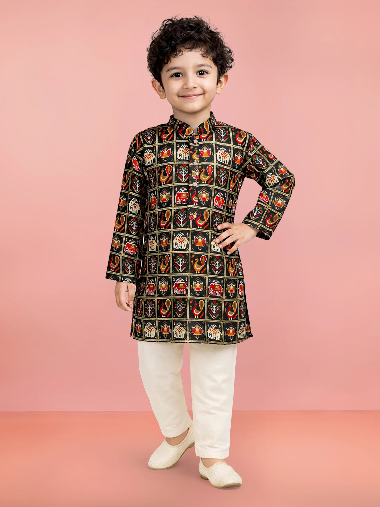 Green Rayon Wedding Boys Kurta Set