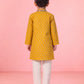 Yellow Silk Blend Diwali Boys Kurta Set