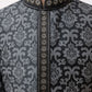 Boys Black Silk Blend Printed Kurta Pyjama Set