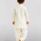Cream Viscose Casual Boys Kurta Set