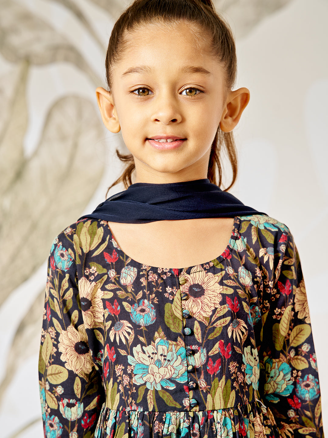 Multicolor Cotton Wedding Wear Girls Anarkali Set Pyjama