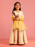 Cream Silk Blend Wedding Wear Girls Co-Ord Set