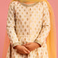 Cream Silk Blend Wedding Wear Girls Co-Ord Set
