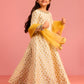 Cream Silk Blend Wedding Wear Girls Co-Ord Set