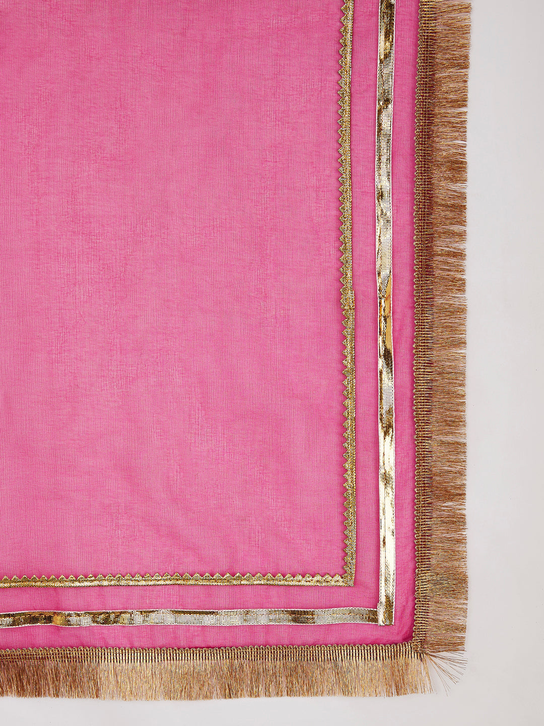 Pink Silk Blend Wedding Wear Girls Kurta Set