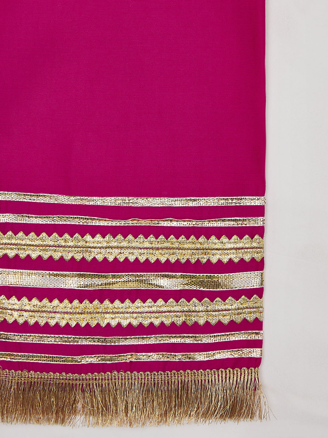 Pink Silk Blend Wedding Wear Girls Kurta Set