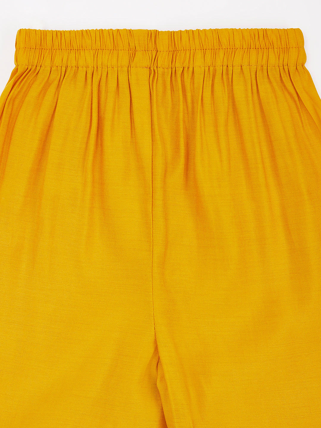Yellow Silk Blend Wedding Wear Girls Kurta Set