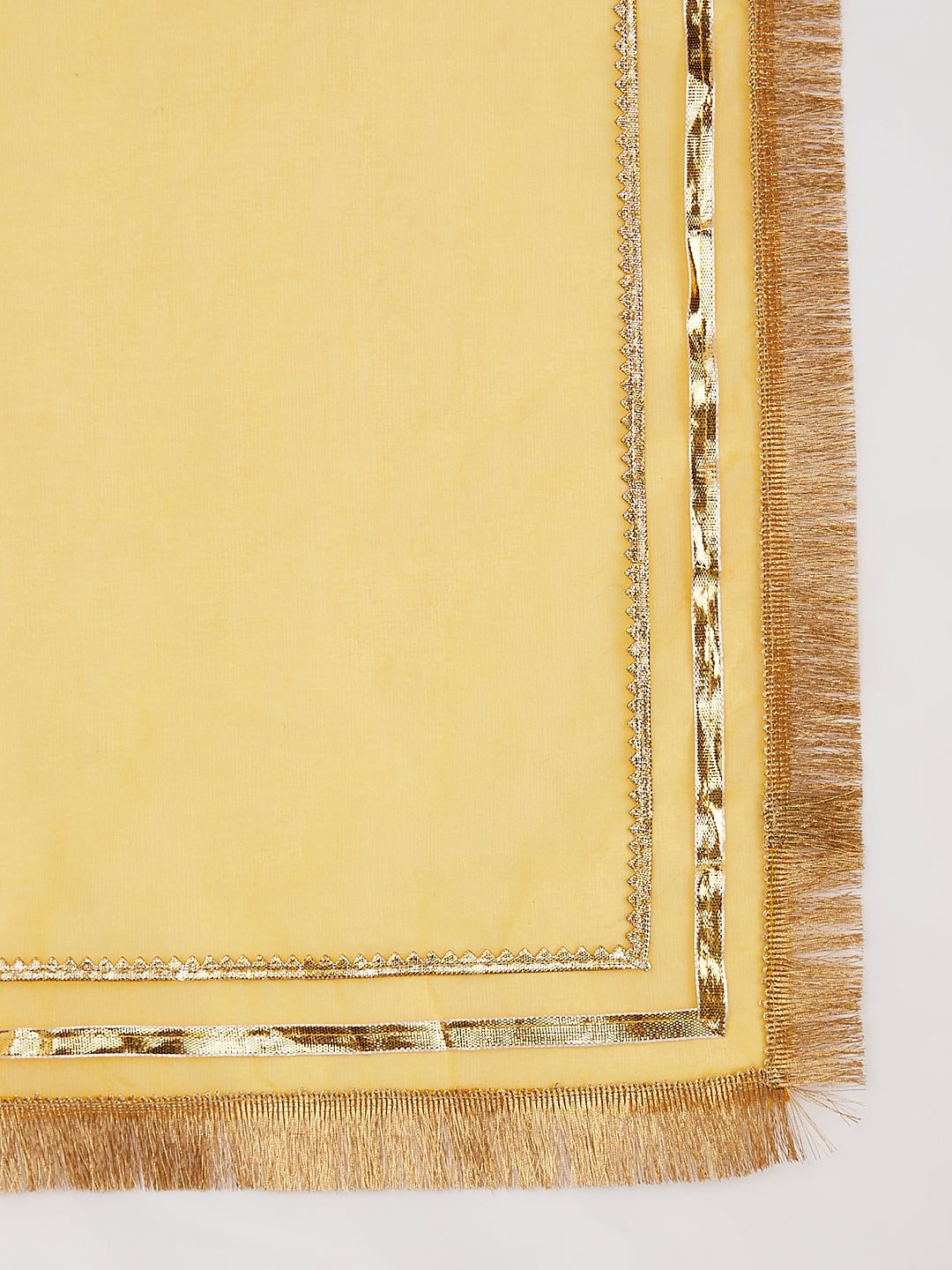 Yellow Silk Blend Wedding Wear Girls Kurta Set