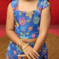 Blue Organza Wedding Wear Girls Lehenga Choli Set
