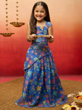 Blue Organza Wedding Wear Girls Lehenga Choli Set