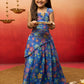 Organza Lehenga Set with Choli for Girls | Blue | Diwali