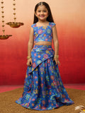 Organza Lehenga Set with Choli for Girls | Blue | Diwali