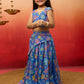 Organza Lehenga Set with Choli for Girls | Blue | Diwali