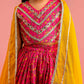 Pink Cambric Cotton Wedding Wear Girls Lehenga Choli Set