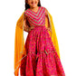 Pink Cambric Cotton Wedding Wear Girls Lehenga Choli Set