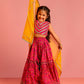 Pink Cambric Cotton Wedding Wear Girls Lehenga Choli Set