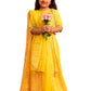 Yellow Cambric Cotton Wedding Wear Girls Lehenga Choli Set
