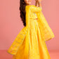 Yellow Cambric Cotton Wedding Wear Girls Lehenga Choli Set