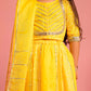 Yellow Cambric Cotton Wedding Wear Girls Lehenga Choli Set