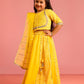 Yellow Cambric Cotton Wedding Wear Girls Lehenga Choli Set