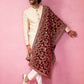 Maroon Velvet Festival Men's Dupatta