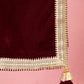 Maroon Velvet Festival Wear Men's Dupatta
