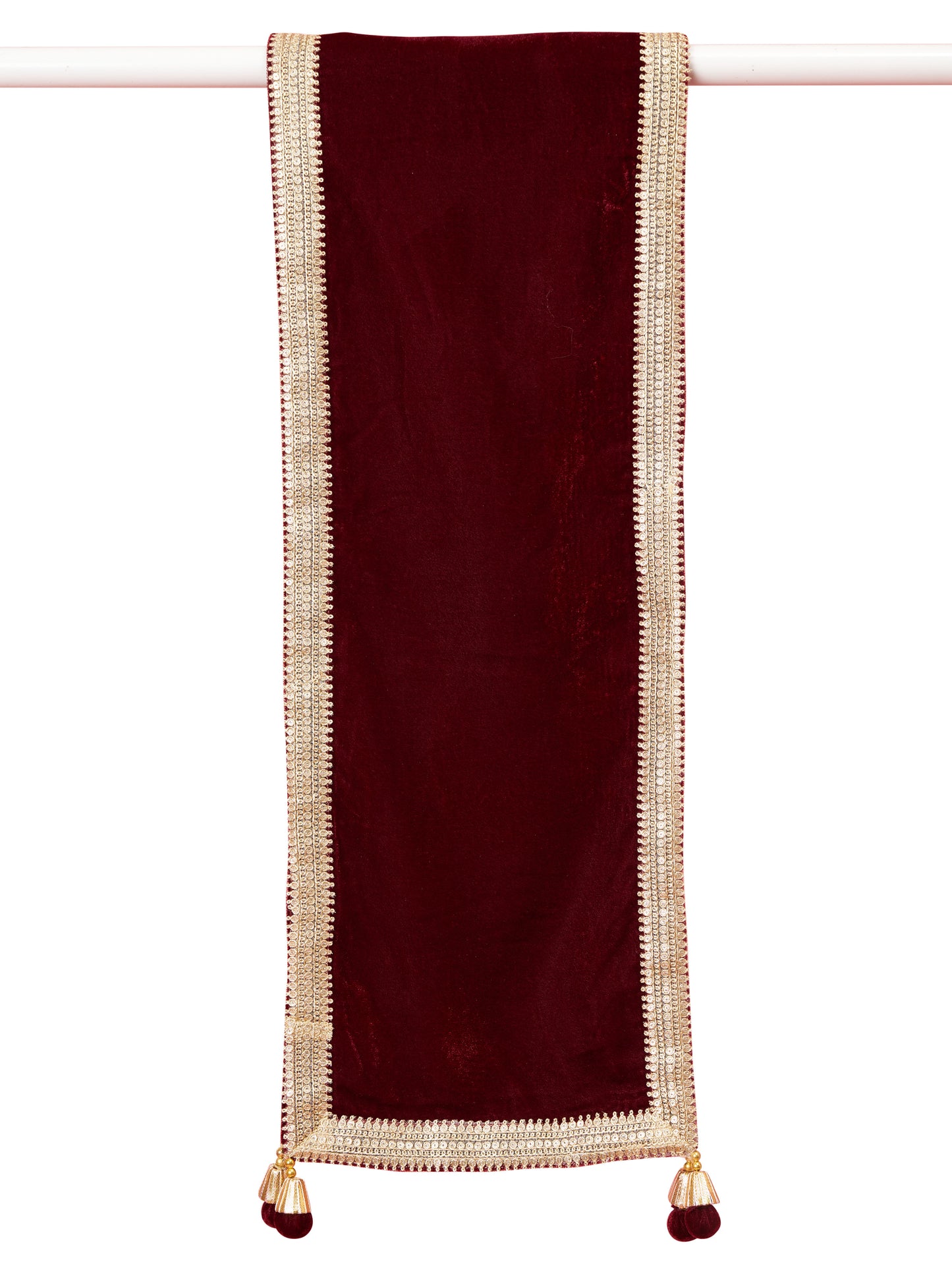 Maroon Velvet Festival Wear Men's Dupatta