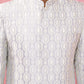Purple Silk Blend Wedding Wear Men's Indo Western Set