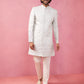 Purple Silk Blend Wedding Wear Men's Indo Western Set